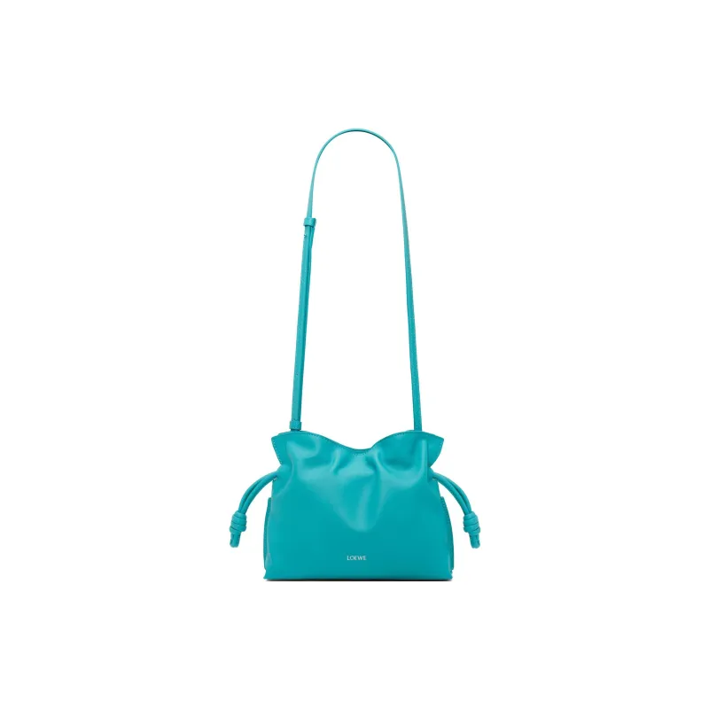 LOEWE Flamenco Napa Calf Leather One Shoulder Crossbody Clutches Women's Deep Turquoise-2