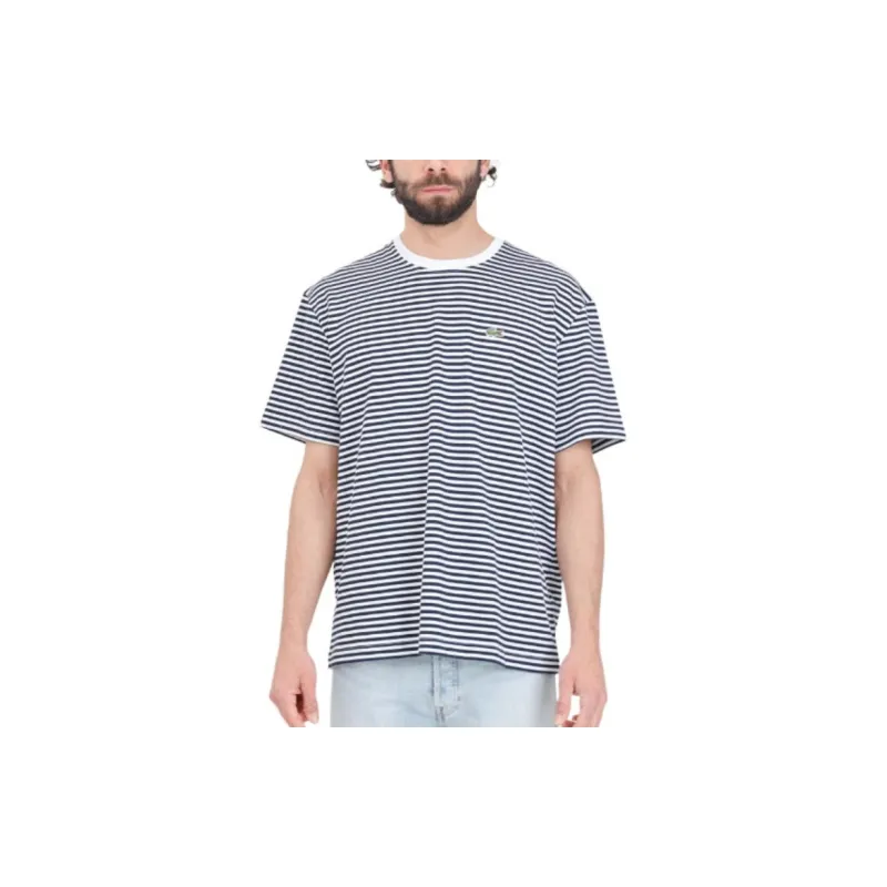 LACOSTE Striped Cotton T shirt-1