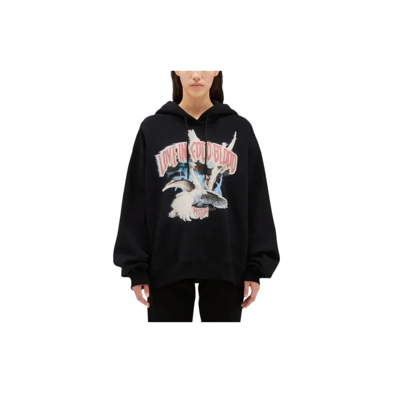 MSGM Graphic Printed Drawstring Hoodie-1