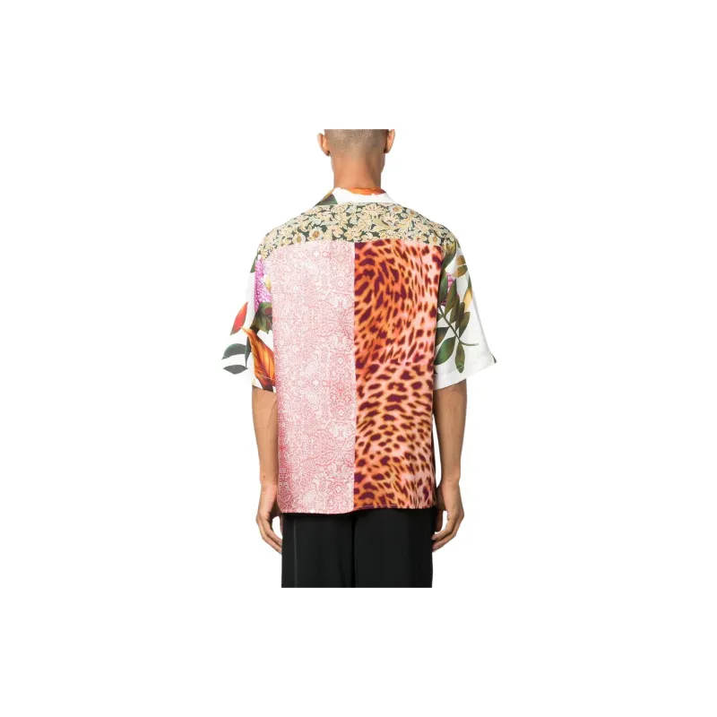 Marine Serre Regenerated Scarves Silk Bowling Shirt-3