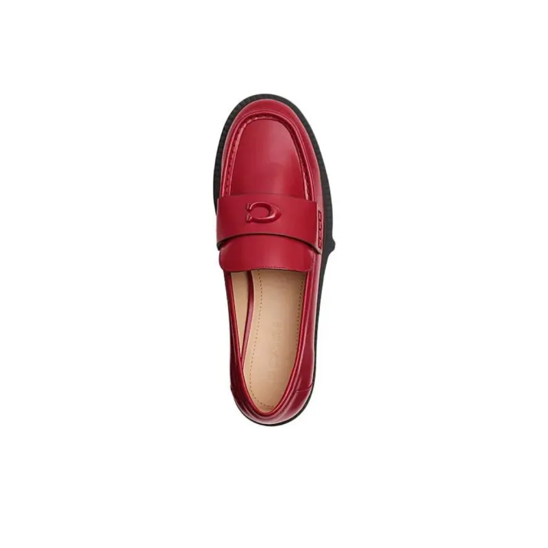 COACH Leah Loafers 4cm Women's Red-3