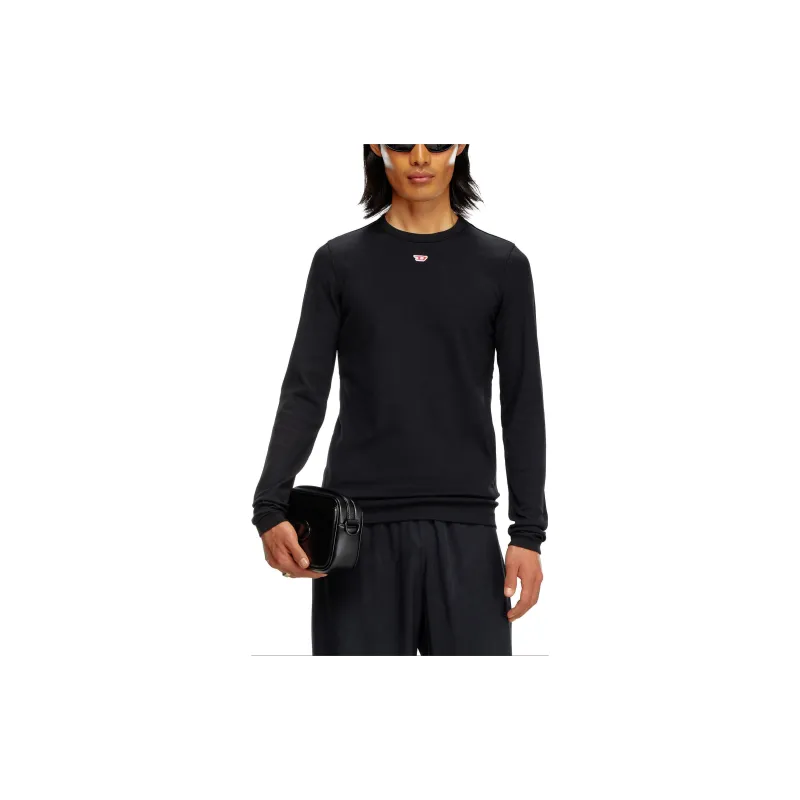 DIESEL D Ribber Ls N Logo Patch Knitted T Shirt-2