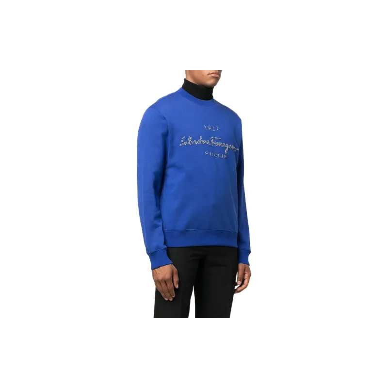 Ferragamo Sweatshirts Men Blue-3
