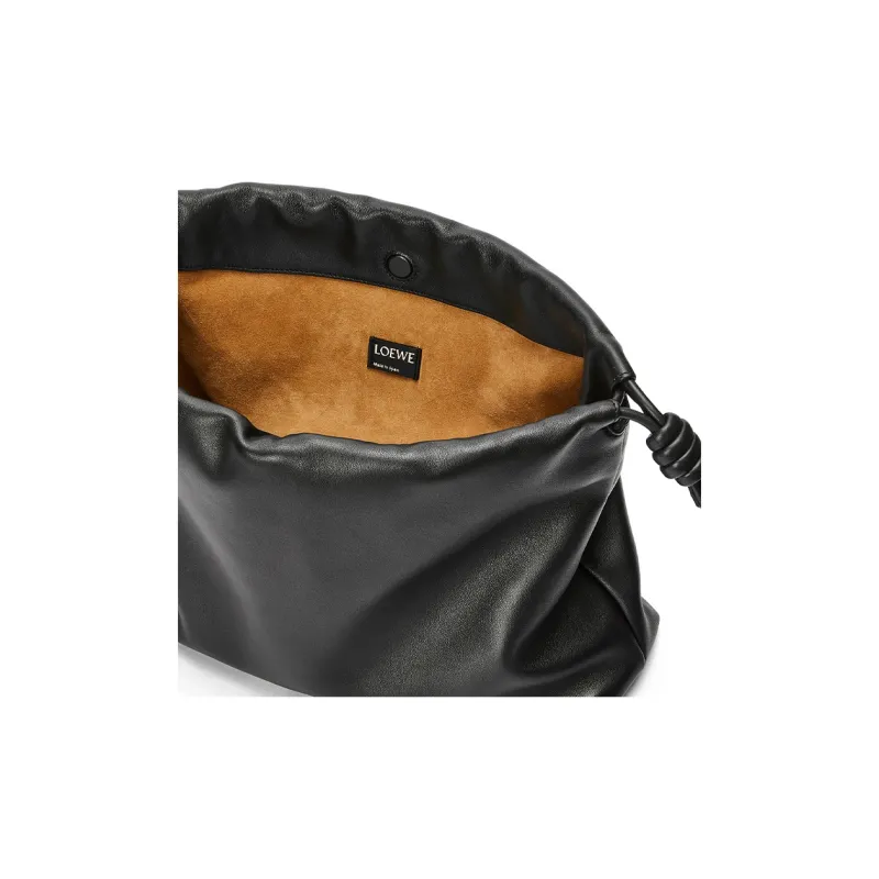 LOEWE Flamenco Soft Nappa Sheep Leather Clutch Large Size Women's Black-7