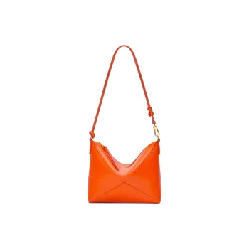 LOEWE Shiny Nappa Cow Leather Clutch, Crossbody Bag, Shoulder Bag Mini Women's Vibrant Orange