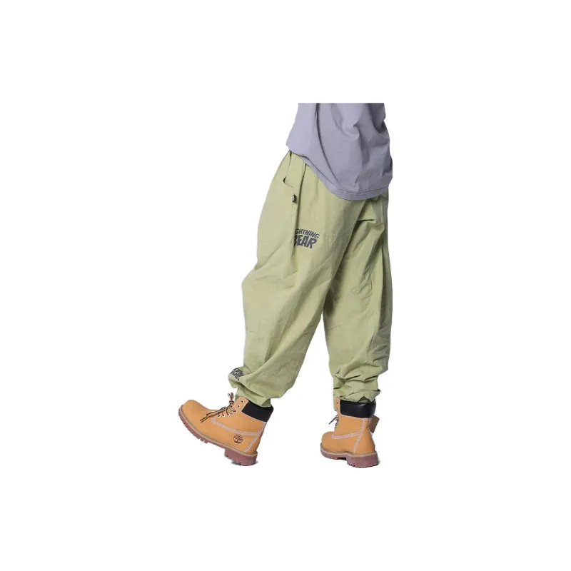 LIGHTNING BEAR Casual Pants Unisex Green-4