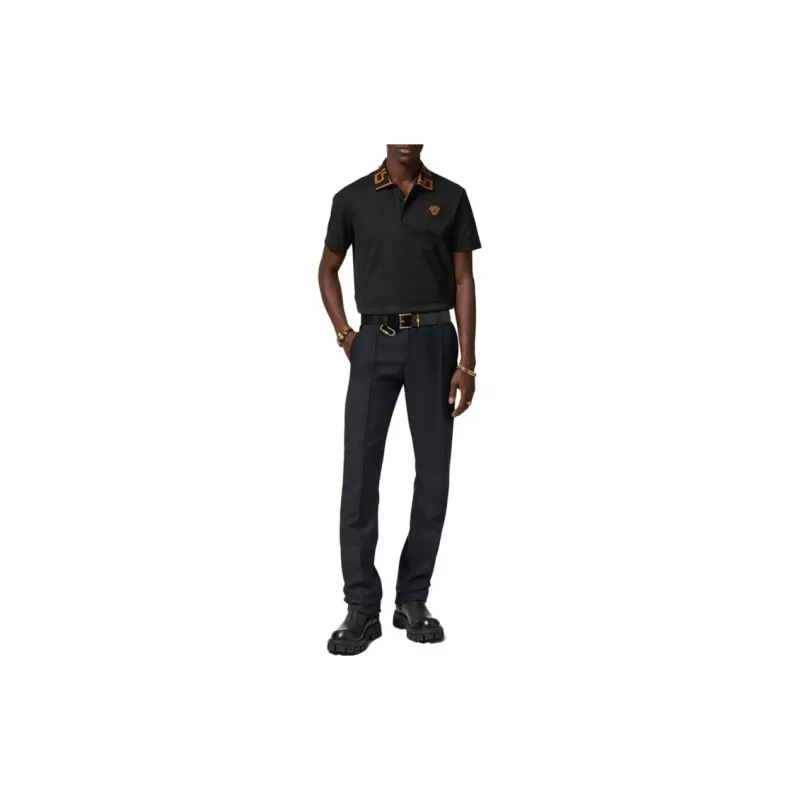 VERSACE Polo Shirts Men Black-1