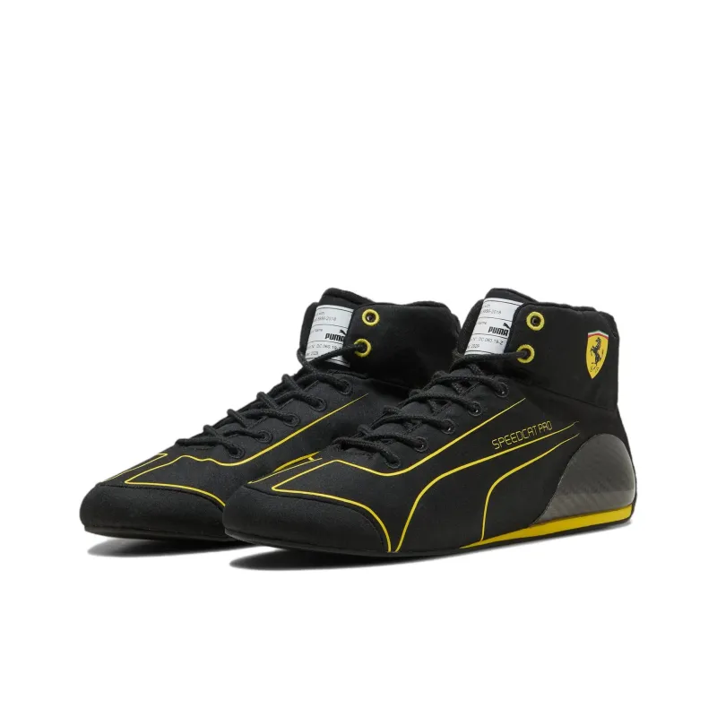 Ferrari x PUMA Speedcat Anti-Slip Wear-Resistant Mid-Top Training Shoes Men's Black Yellow-2