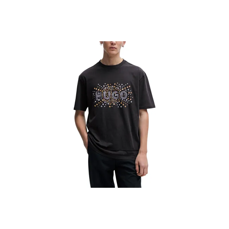 HUGO BOSS Logo Studded Jersey T Shirt-1