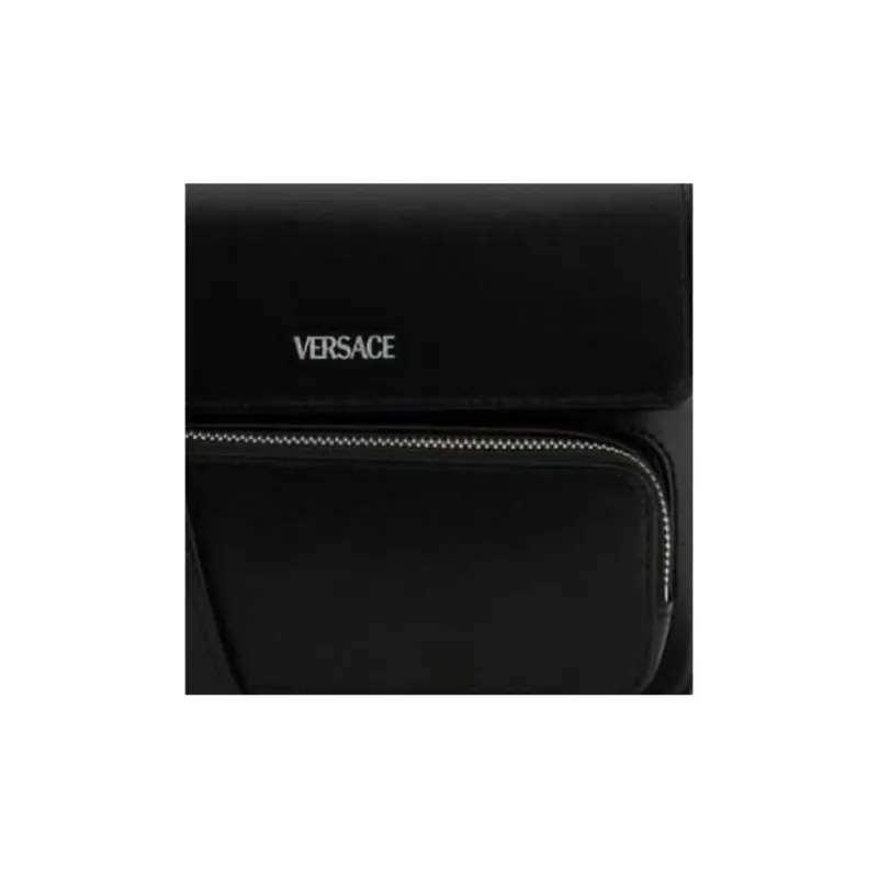 VERSACE Leather Messenger Bag-3