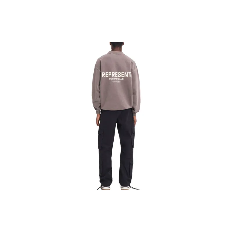 REPRESENT Owners Club Long Sleeve Polo Sweater-3