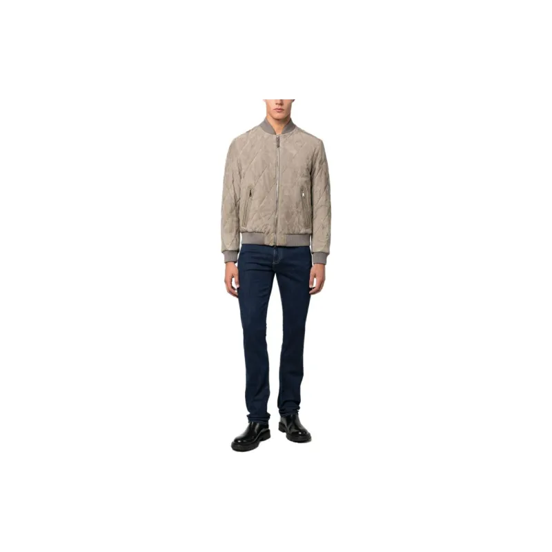 CANALI Leather Jacket Men's Beige Sand-1