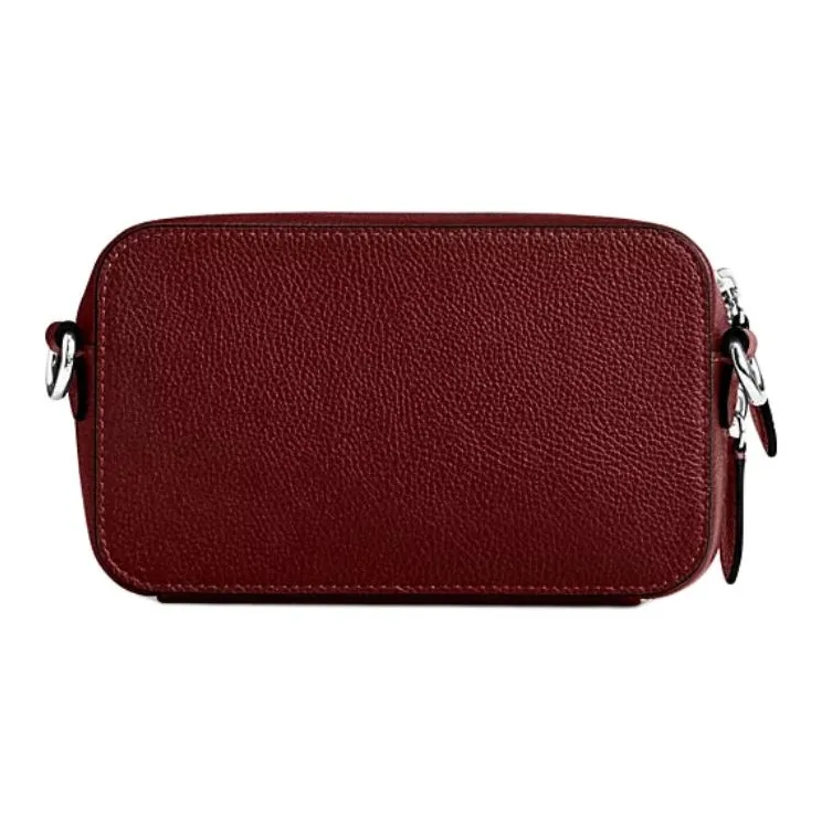 COACH Charter Polished Pebble Grain Leather Shoulder Bag, Crossbody Bag Men's Burgundy-2