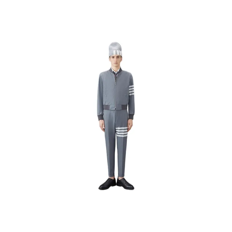 THOM BROWNE 4-Bar Zipped Bomber Jacket-1