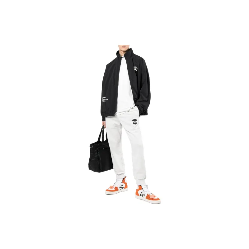 A BATHING APE Logo-patch Zip-up Jacket-5