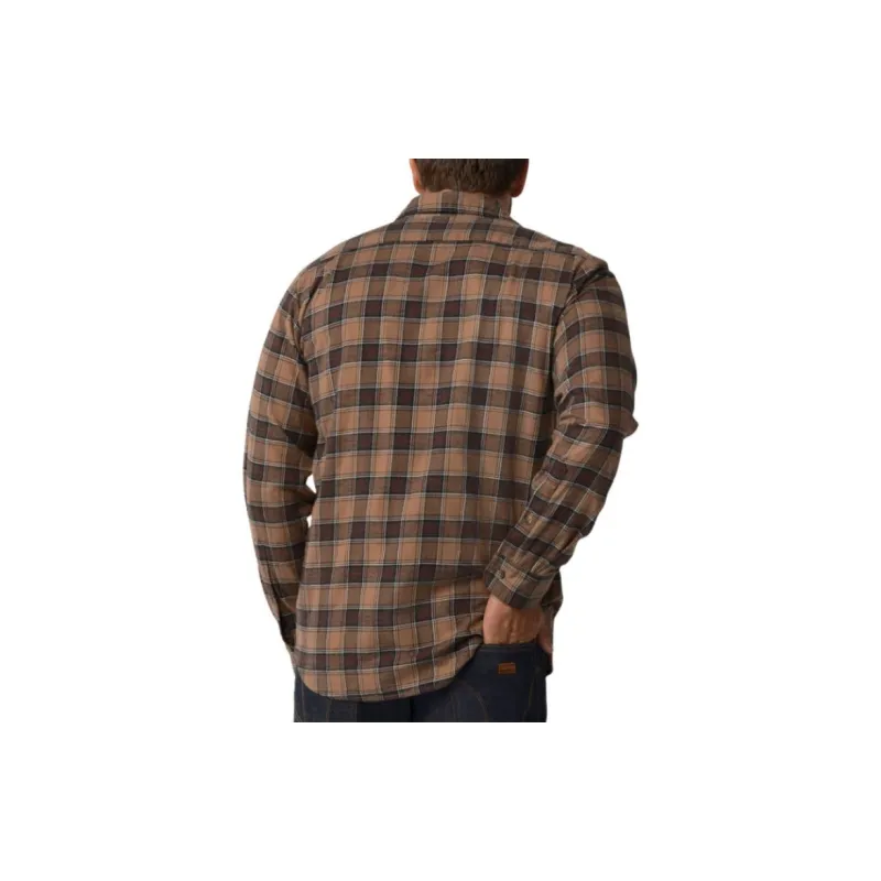 Dickies Shirt Men's Washed Khaki Color And Gray Checkered-2