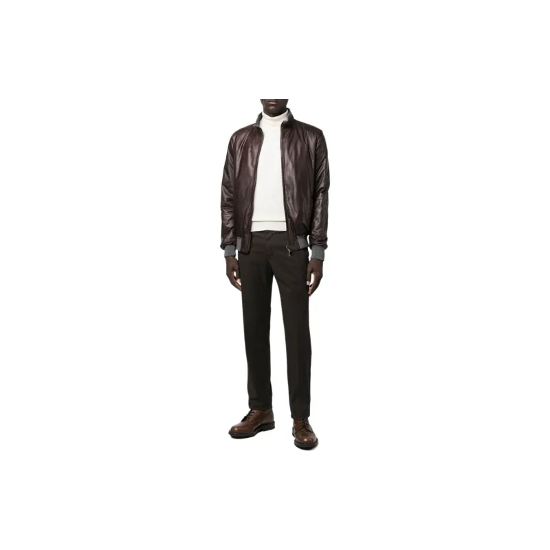 BARBA Leather Jacket Men's Walnut Brown-1