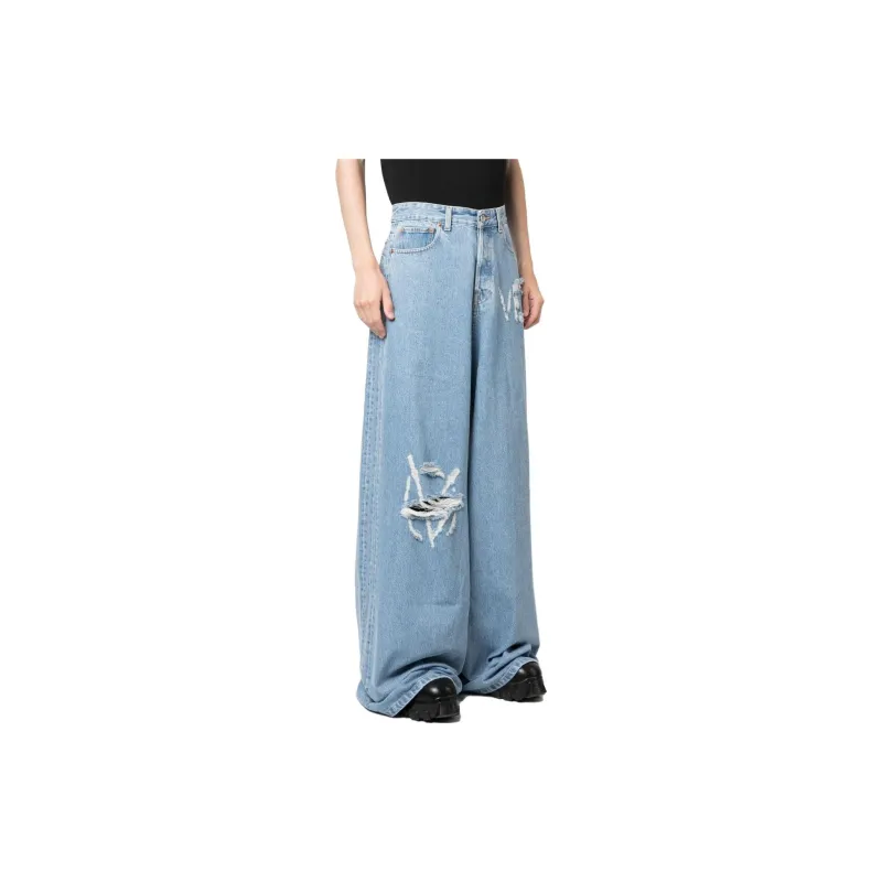 Vetements Logo Destroyed Baggy Jeans-3
