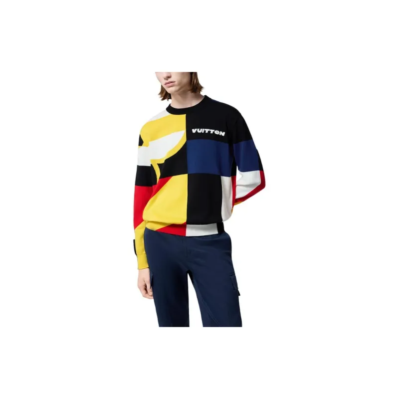 LOUIS VUITTON Jacquard Cotton Knit Crewneck-3