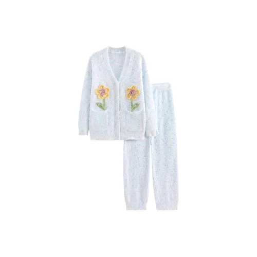 WANANNI Pajama Set Women's Light Cyan