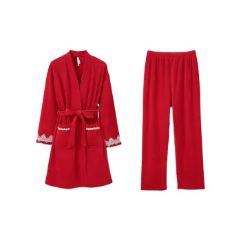 Aannsfam Pajama Set Women's Basic Red