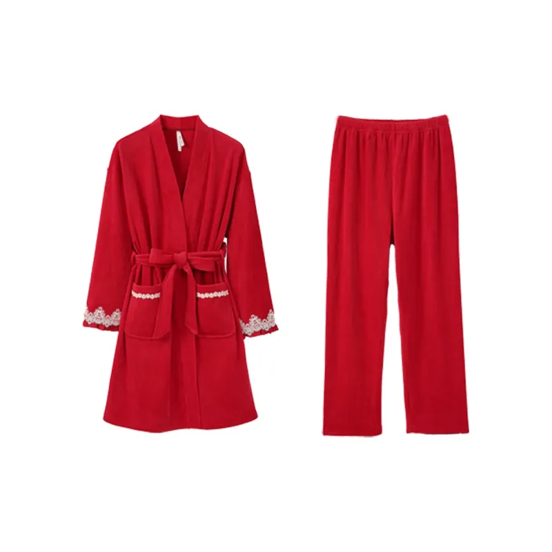 Aannsfam Pajama Set Women's Basic Red-0