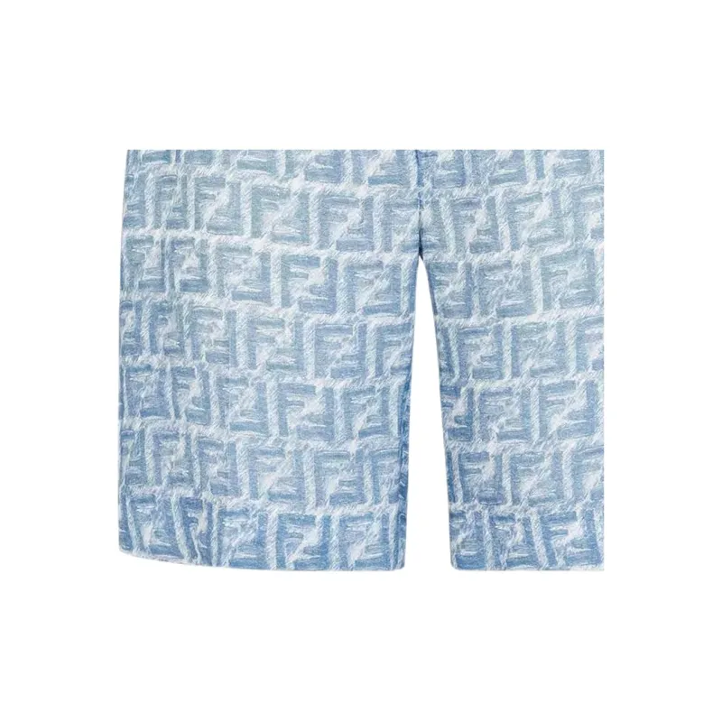 FENDI All Over Ff Printed Belt looped Shorts-5