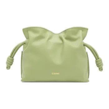 LOEWE Flamenco Nappa Cow Leather One Shoulder Crossbody Clutch Mini Women's Light Pear