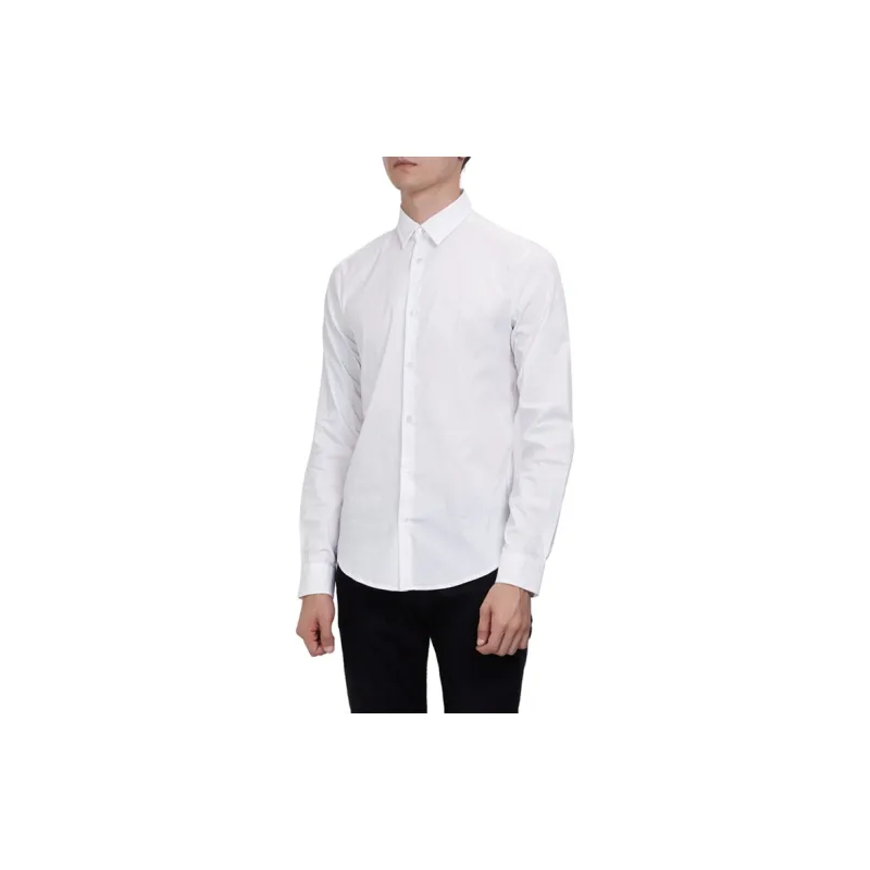 EMPORIO ARMANI Logo Embroidered Buttoned Shirt-3