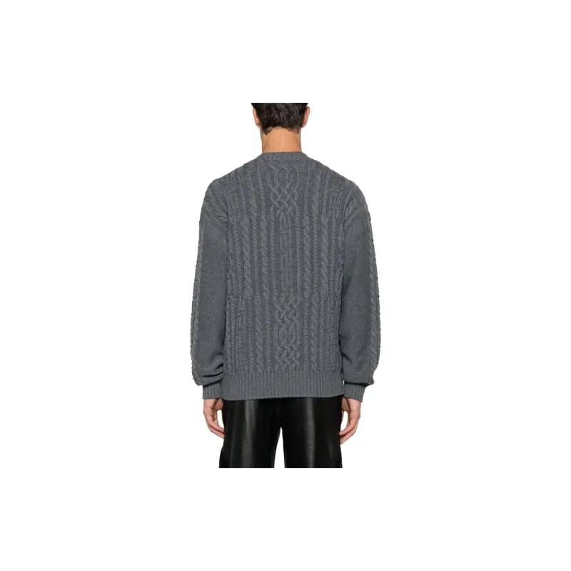 VERSACE Medusa Cable-Knitted Crewneck Jumper-6