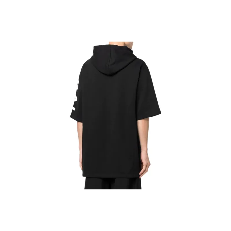 BALMAIN Logo print Short sleeve Cotton Hoodie-2