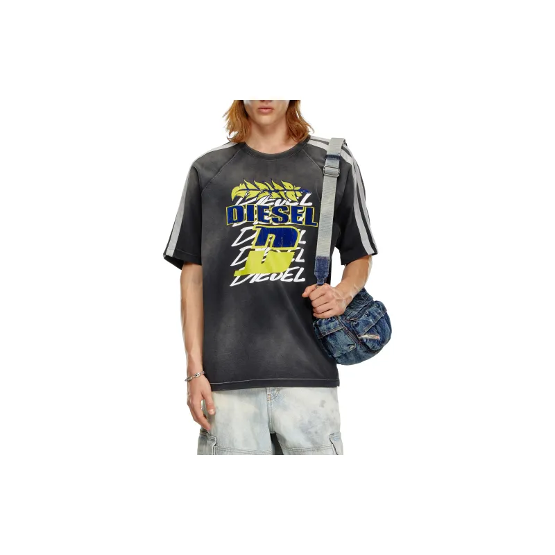 DIESEL T-Roxt-Stripe Crewneck T-Shirt-1