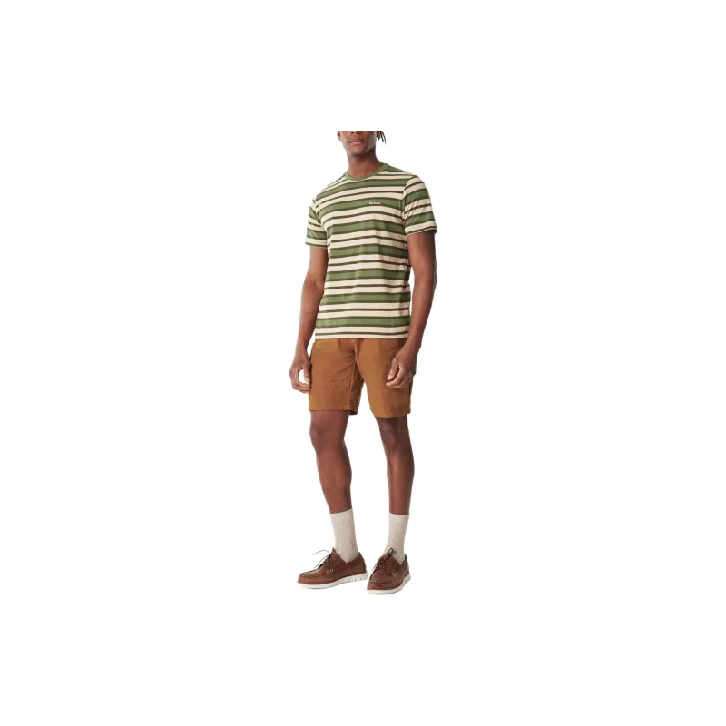 BARBOUR FW23 Barbour Crundale Stripe T-Shirt T-Shirt Men's Olive Green-1