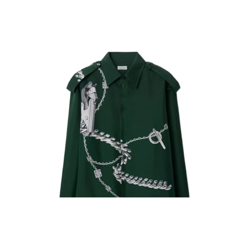 Burberry Knight Accessories-print Silk Shirt-6
