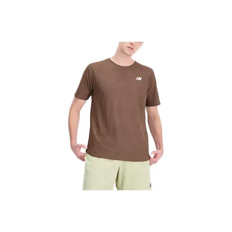 New Balance T Shirts Men Brown-3