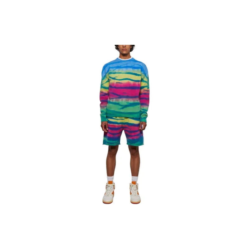 The Elder Statesman Frank Striped Cashmere Shorts-2