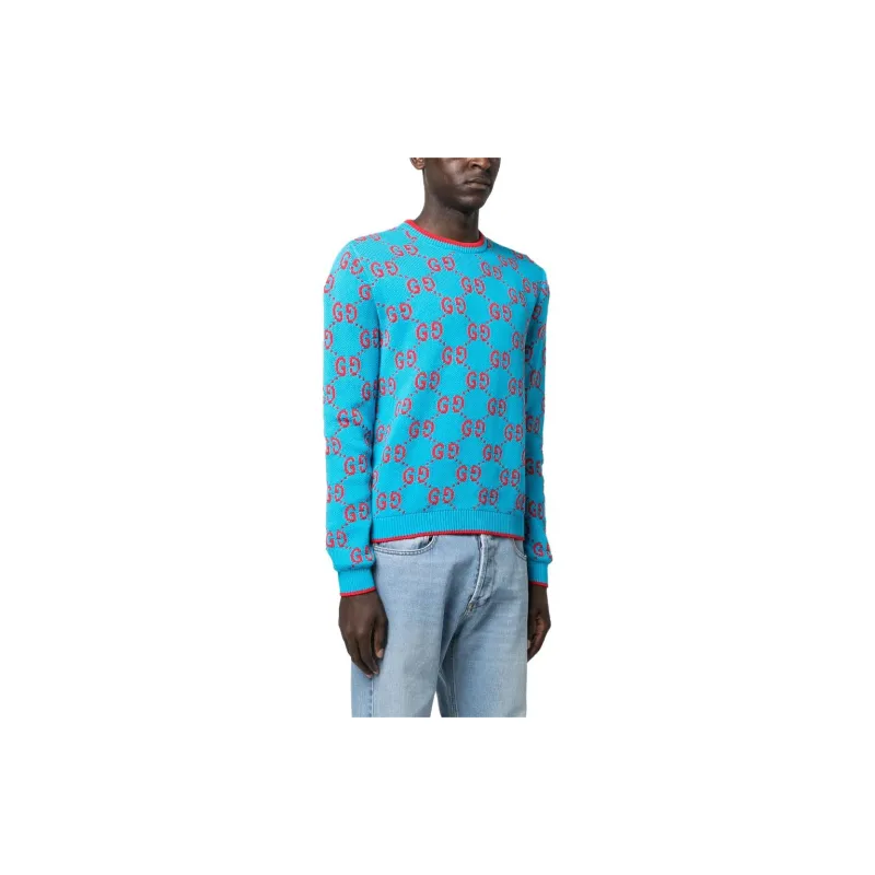 GUCCI Gg Intarsia knit Cotton Jumper-3