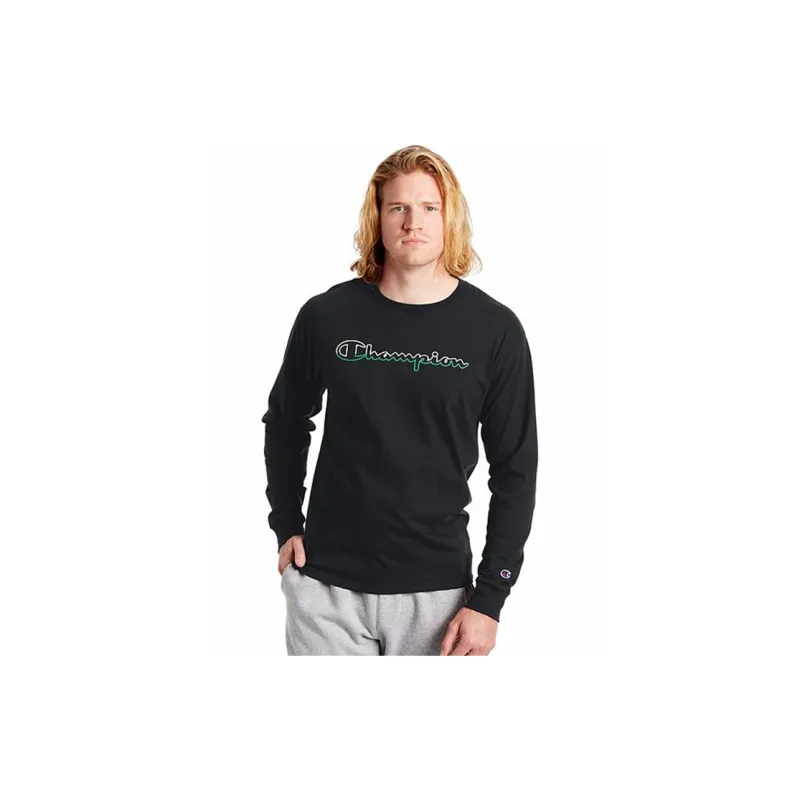 Champion Straight Long Sleeved T Shirt US Version Unisex Black-2