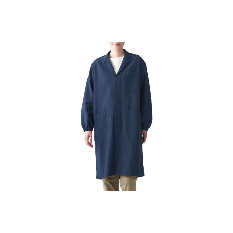 MUJI Coats Unisex Dark Navy Blue-1