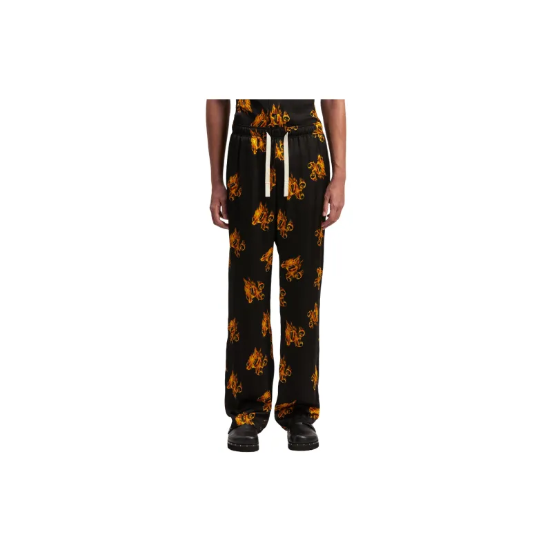 PALM ANGELS Burning Monogram Loose Pants-1