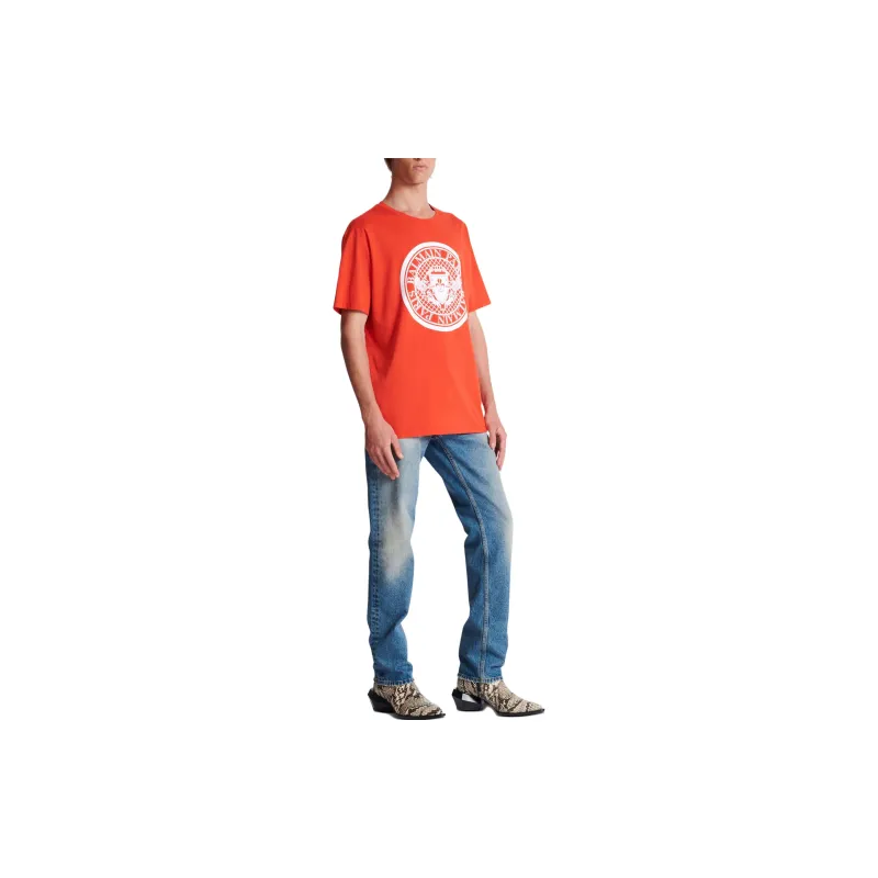 BALMAIN Coin-Printed Crewneck T-Shirt-3