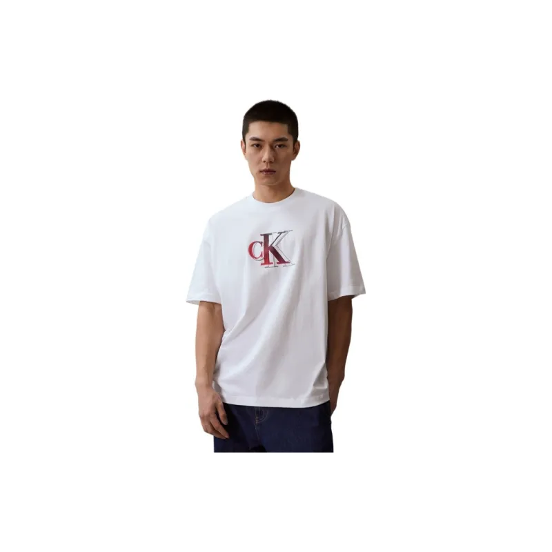 CALVIN KLEIN T Shirt Unisex Moon White-2