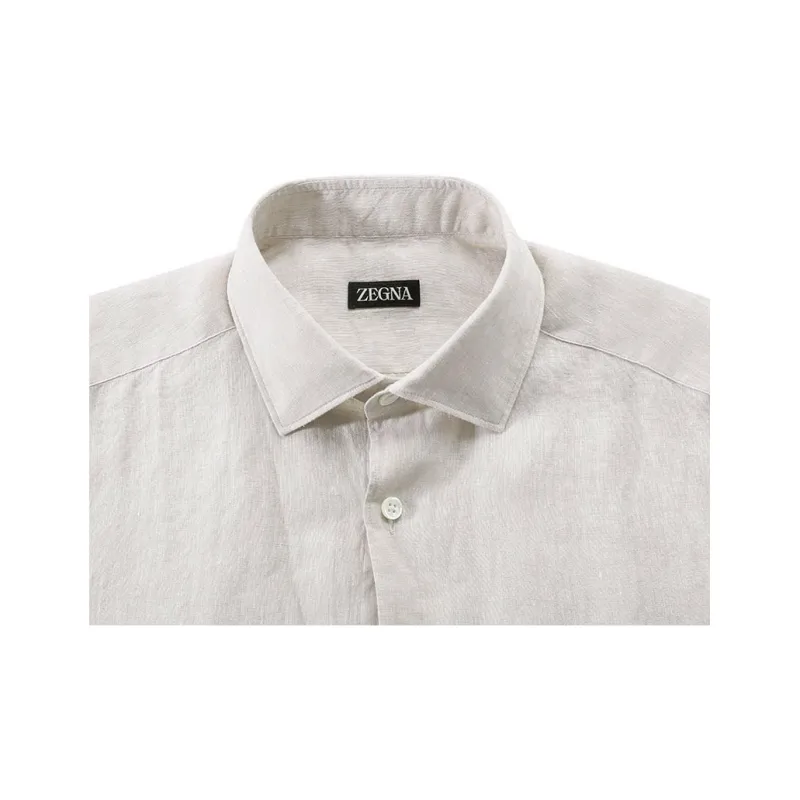 Zegna SS24 Shirt Men's Light Beige-2