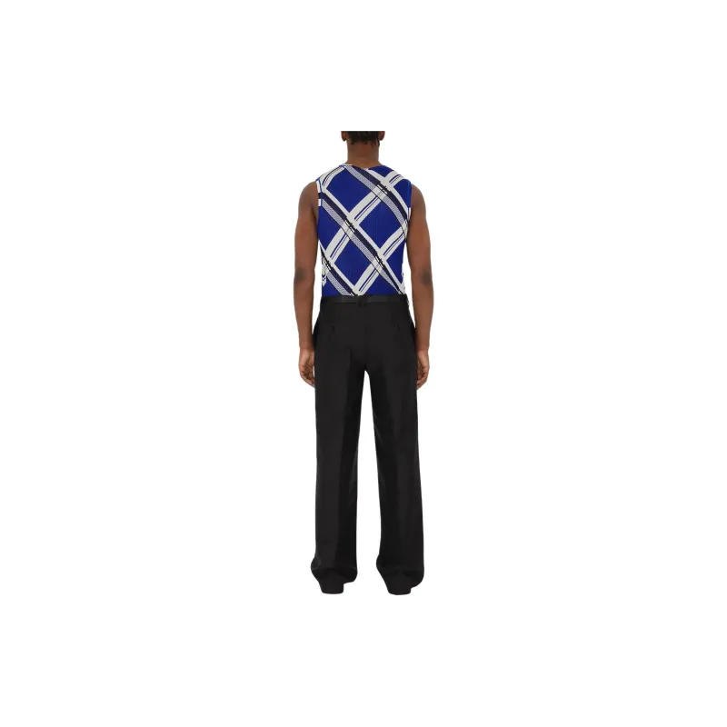 Burberry Plaid-check Ribbed Silk Vest-4