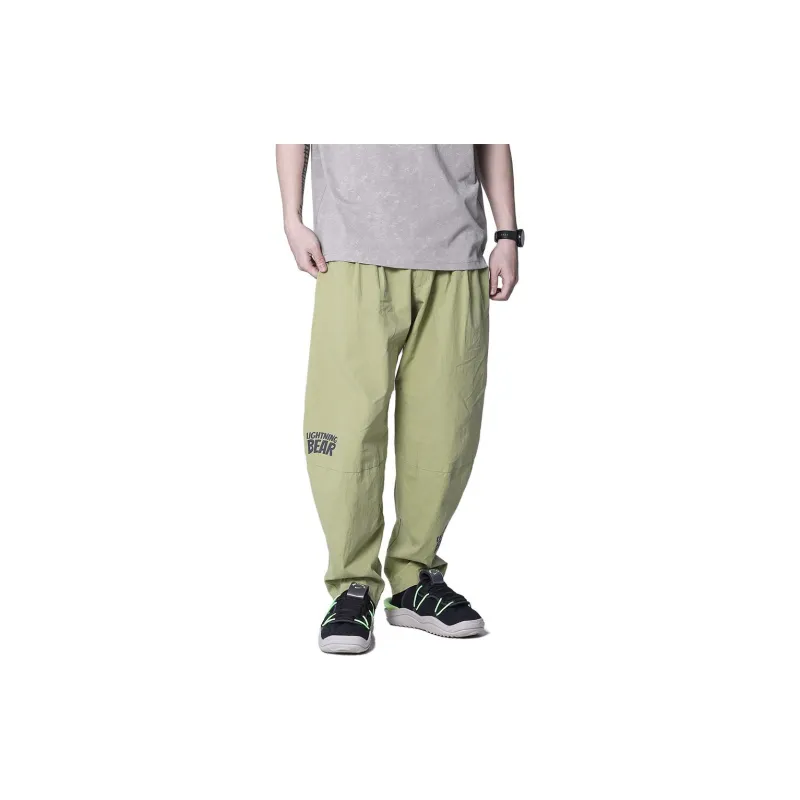 LIGHTNING BEAR Casual Pants Unisex Green-2