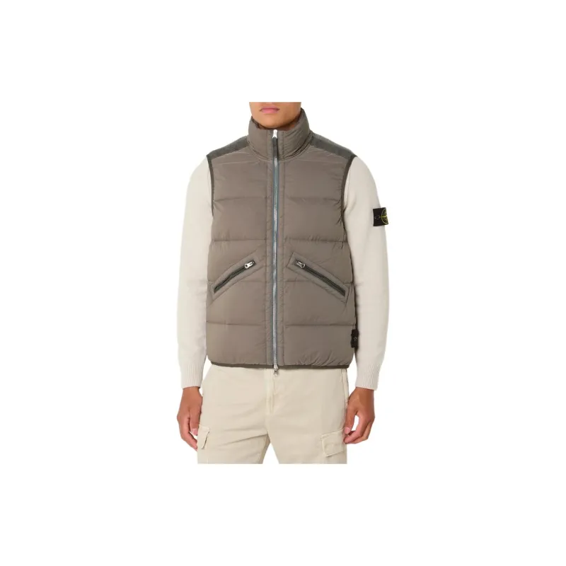 STONE ISLAND High Neck Zipped Down Gilet-1