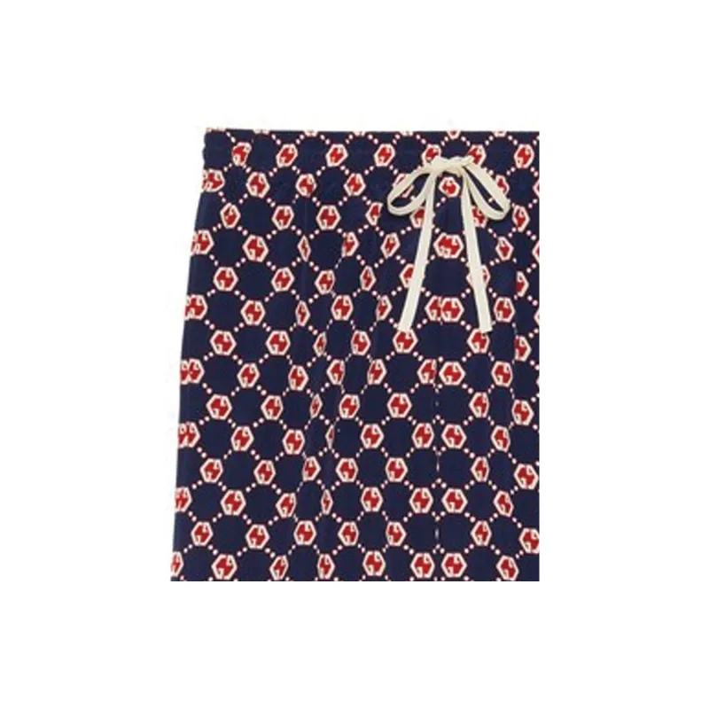 GUCCI Gg Hexagon Silk Crepe Shorts-4