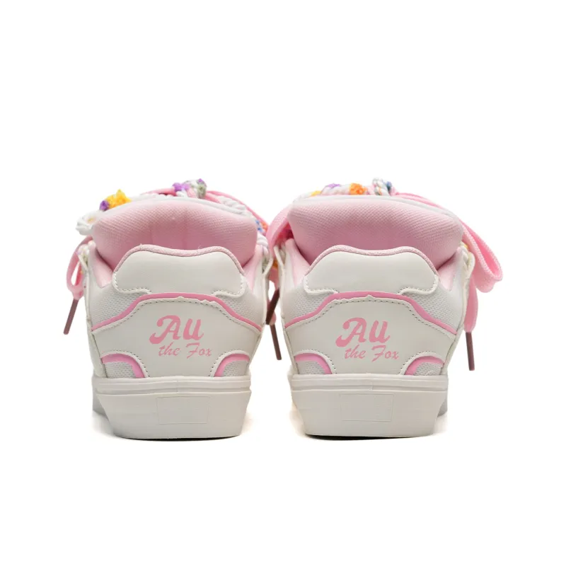ALI THE FOX Anti-Slip Wear-Resistant Lightweight Breathable Low-Top Skateboard Shoes Women's Cherry Blossom Pink-4