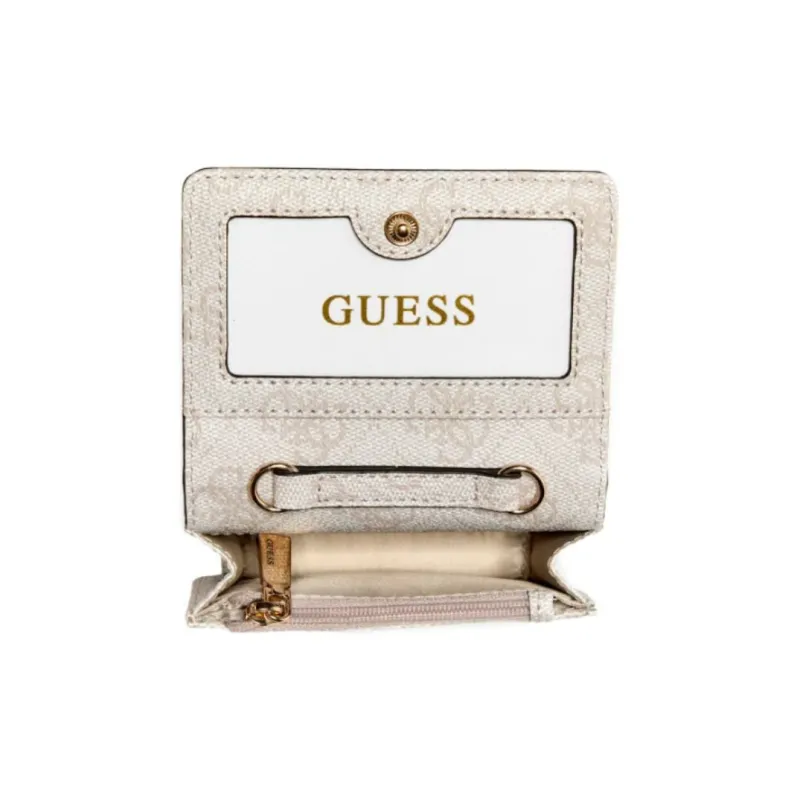 GUESS Artificial Leather Crossbody Bag Shoulder Bag Wallets Mini Women's Gray White-3