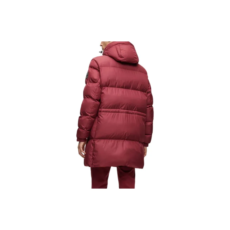 HUGO BOSS Water-Repellent Padded Jacket With Hood Coats Men's Deep Red-2